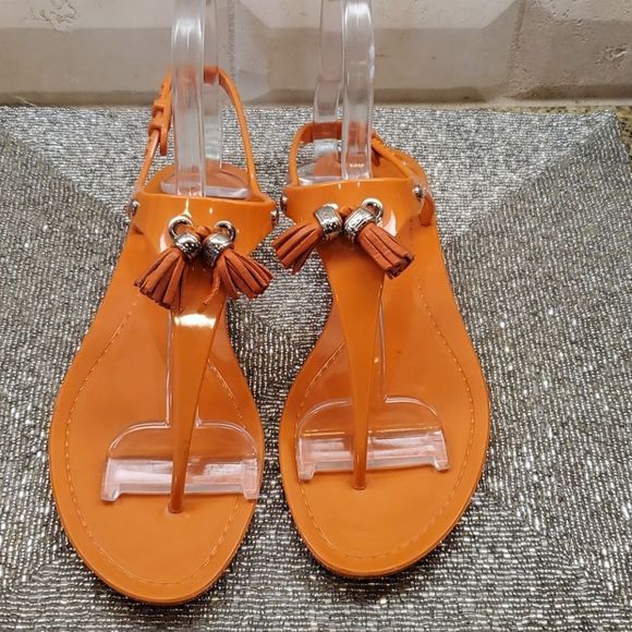 SOLD!! TOD'S Pumpkin Tassled Jelly Nikel Sandals - Picture 2 of 9